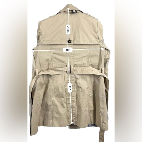 Trench Coat Classic Banana Republic Limonta Women's Sz SP Small Khaki 100 Cotton - Picture 5 of 11
